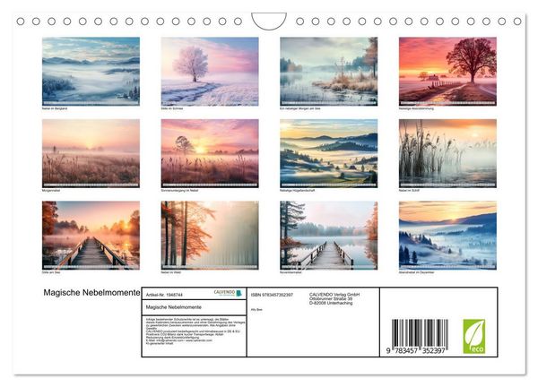 Produktbild: Magische Nebelmomente (Wandkalender 2026 DIN A4 quer), CALVENDO Monatskalender