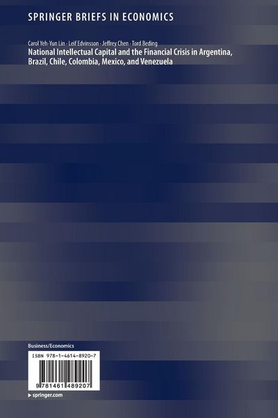 Produktbild: National Intellectual Capital and the Financial Crisis in Argentina, Brazil, Chile, Colombia, Mexico, and Venezuela