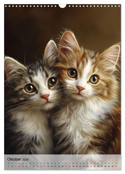 Produktbild: Katzen (Wandkalender 2026 DIN A3 hoch), CALVENDO Monatskalender