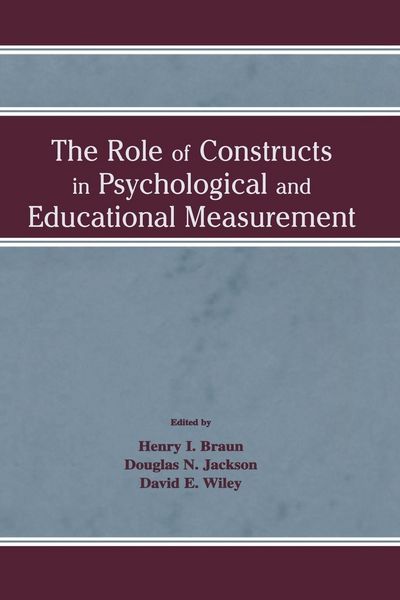 Produktbild: The Role of Constructs in Psychological and Educational Measurement