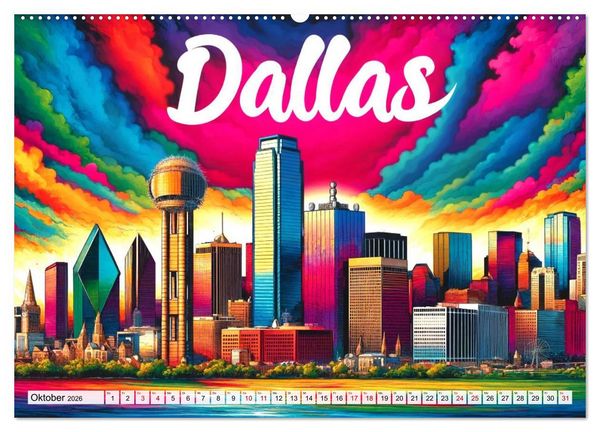 Produktbild: Stadtansichten der USA in Tusche (hochwertiger Premium Wandkalender 2026 DIN A2 quer), Kunstdruck in Hochglanz