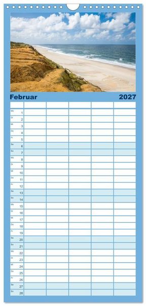 Produktbild: Familienplaner 2027 - Sylt s&uuml;chtig mit 5 Spalten (Wandkalender, 21 x 45 cm) CALVENDO