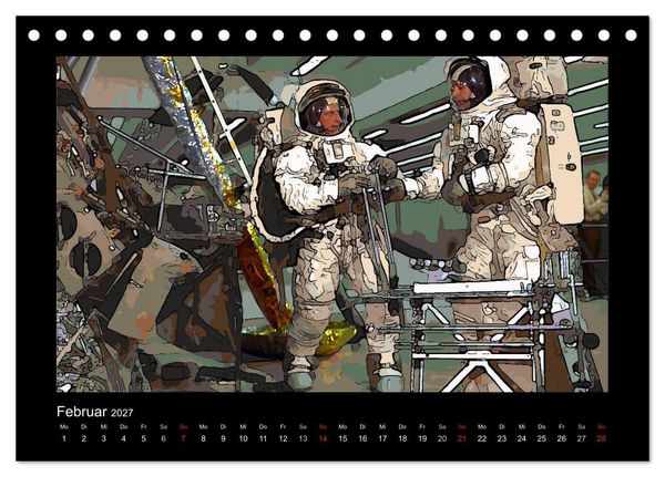 Produktbild: Landing On The Moon Like A Cartoon (Tischkalender 2027 DIN A5 quer), CALVENDO Monatskalender