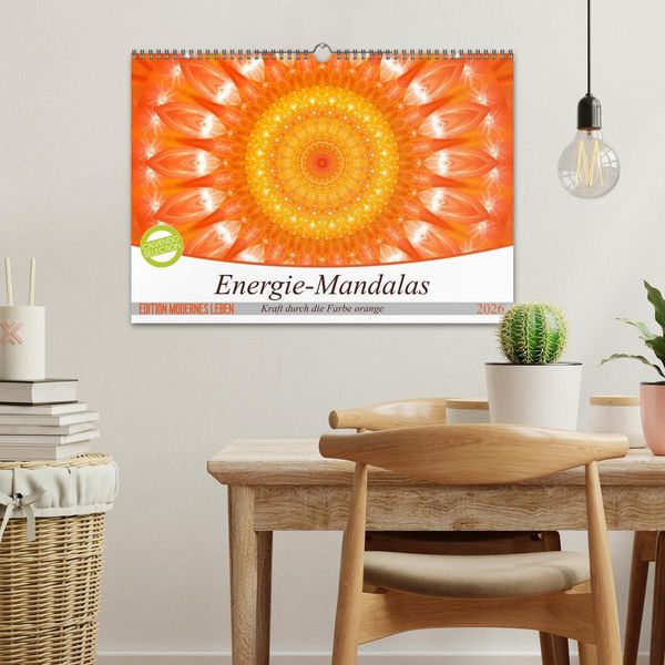 Produktbild: Energie - Mandalas in orange (Wandkalender 2026 DIN A3 quer), CALVENDO Monatskalender