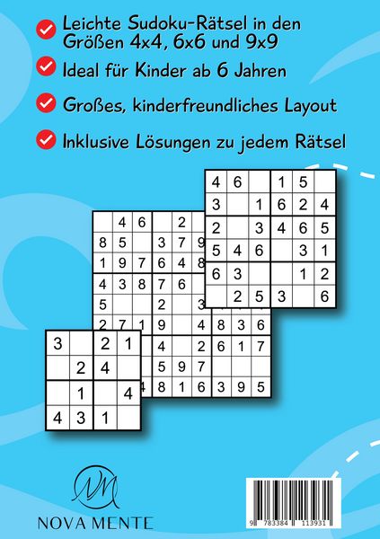 Produktbild: Sudoku R&auml;tselheft f&uuml;r Kinder ab 6 Jahren