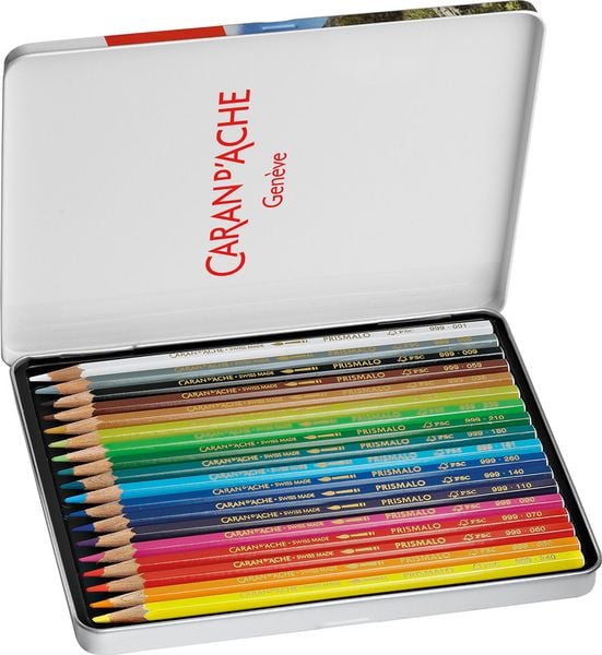 Produktbild: CARAN D'ACHE Farbstifte Prismalo(TM) Aquarelle, 18 Farben in Metallschachtel
