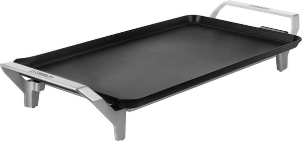 Princess Table Chef Premium XL Elektro Teppan Yaki Tischgrill mit manueller Temperatureinstellung Silber (matt), Schwarz