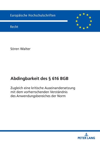 Produktbild: Abdingbarkeit des &sect; 616 BGB
