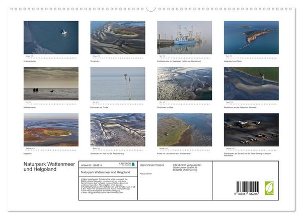Produktbild: Naturpark Wattenmeer und Helgoland (hochwertiger Premium Wandkalender 2026 DIN A2 quer), Kunstdruck in Hochglanz