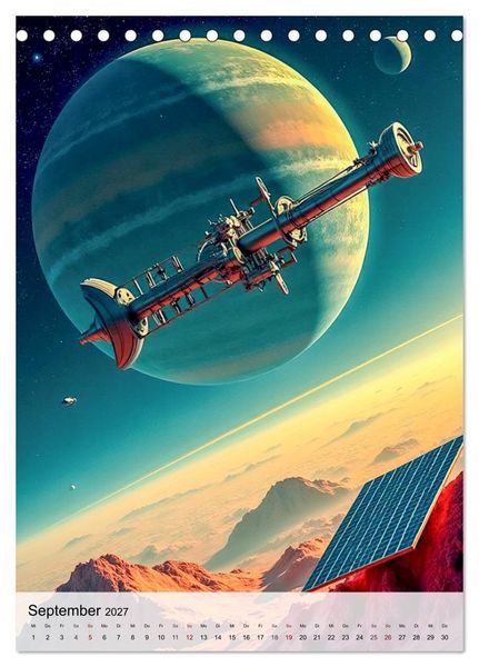 Produktbild: Retro Sci-Fi - Aufbruch zu neuen Grenzen (Tischkalender 2027 DIN A5 hoch), CALVENDO Monatskalender