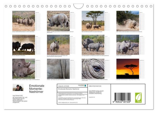 Produktbild: Emotionale Momente: Nash&ouml;rner (Wandkalender 2026 DIN A4 quer), CALVENDO Monatskalender