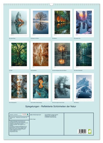 Produktbild: Spiegelungen - Reflektierte Sch&ouml;nheiten der Natur (Wandkalender 2026 DIN A2 hoch), CALVENDO Monatskalender