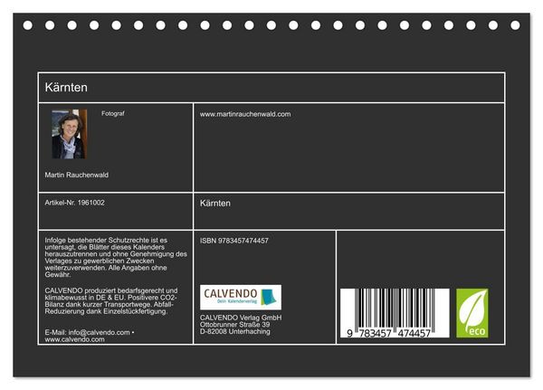 Produktbild: K&auml;rnten (Tischkalender 2026 DIN A5 quer), CALVENDO Monatskalender