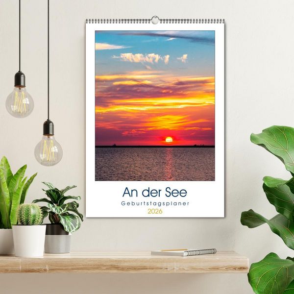 Produktbild: An der See Geburtstagsplaner (Wandkalender 2026 DIN A2 hoch), CALVENDO Monatskalender