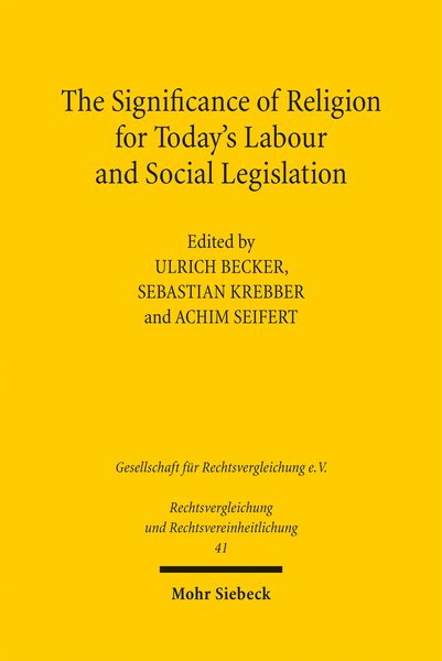Produktbild: The Significance of Religion for Today's Labour and Social Legislation