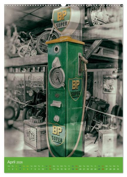 Produktbild: Fuel vintage pumps (Wall Calendar 2026 DIN A2 portrait), CALVENDO 12 Month Wall Calendar
