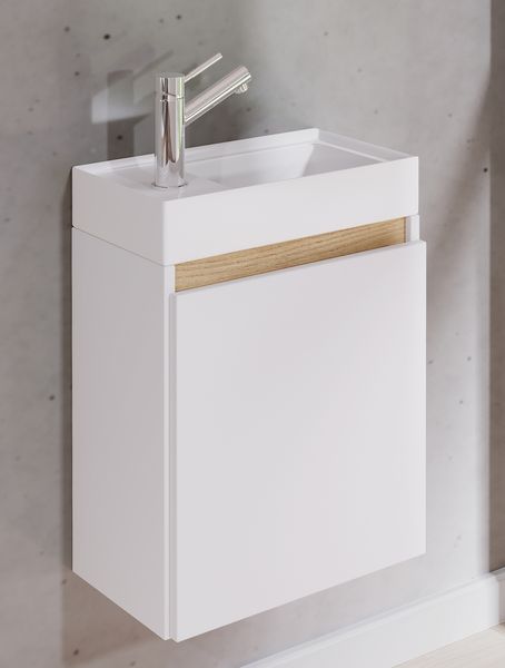 Produktbild: 2 tlg. H&auml;ngeschrank G&auml;ste-WC Waschbecken Softclose Cosila