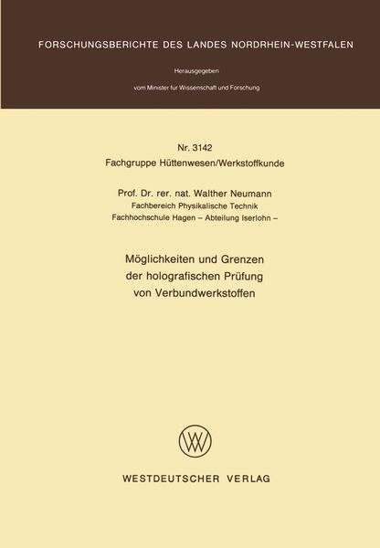 Produktbild: M&ouml;glichkeiten und Grenzen der holografischen Pr&uuml;fung von Verbundwerkstoffen