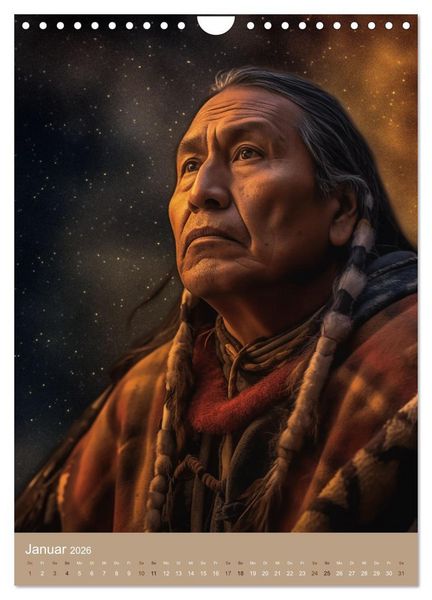 Produktbild: Schamanische Seelen: Mystische Indianerportraits (Wandkalender 2026 DIN A4 hoch), CALVENDO Monatskalender