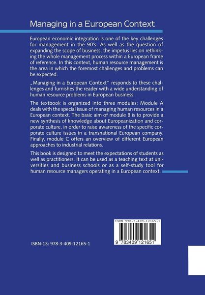Produktbild: Managing in a European Context