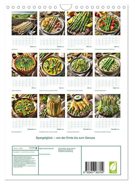 Produktbild: Spargelgl&uuml;ck &ndash; von der Ernte bis zum Genuss (Wandkalender 2026 DIN A4 hoch), CALVENDO Monatskalender