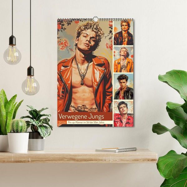Produktbild: Verwegene Jungs. Pin-up-M&auml;nner im Stil der 50er Jahre (Wandkalender 2026 DIN A3 hoch), CALVENDO Monatskalender