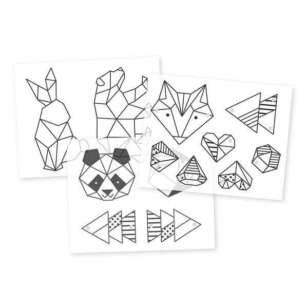 Produktbild: Geometrischer Schmuck aus Schrumpffolie &ndash; Bastel-Set f&uuml;r Kinder (7 Schmuckst&uuml;cke)