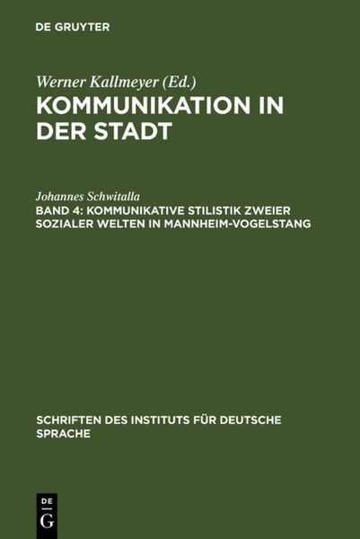 Produktbild: Kommunikative Stilistik zweier sozialer Welten in Mannheim-Vogelstang