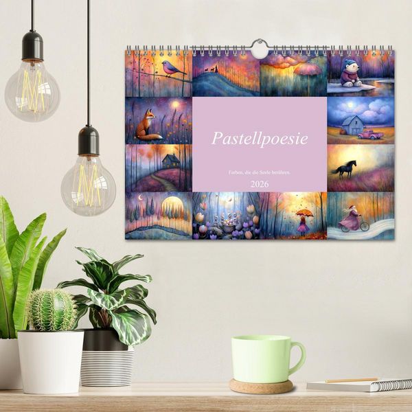 Produktbild: Pastellpoesie &ndash; Farben, die die Seele ber&uuml;hren (Wandkalender 2026 DIN A4 quer), CALVENDO Monatskalender
