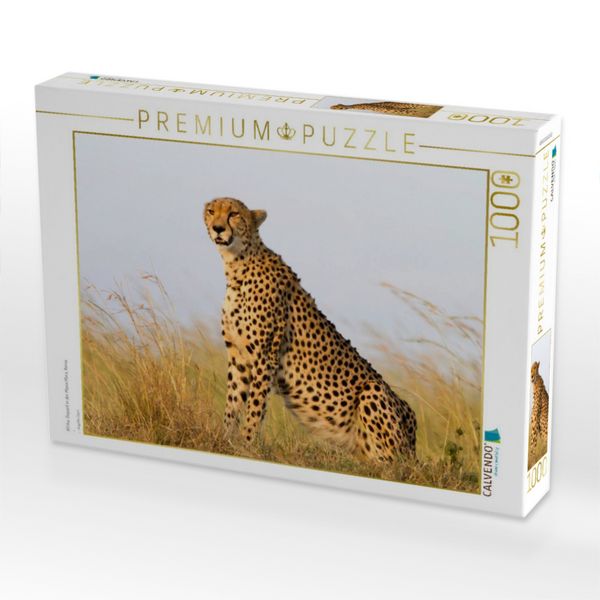 Produktbild: CALVENDO Puzzle Afrika: Gepard in der Masai Mara, Kenia | 1000 Teile Lege-Gr&ouml;&szlig;e 64x48cm Foto-Puzzle f&uuml;r gl&uuml;ckliche Stunden