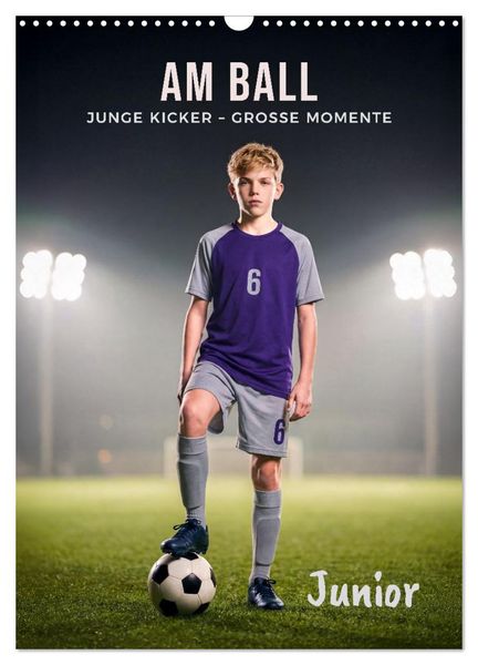 Am Ball Junior - Junge Kicker - Große Momente (Wandkalender 2027 DIN A3 hoch), CALVENDO Monatskalender