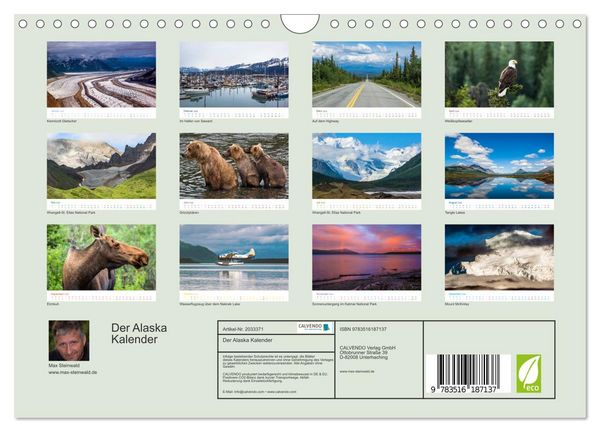 Produktbild: Der Alaska Kalender (Wandkalender 2026 DIN A4 quer), CALVENDO Monatskalender