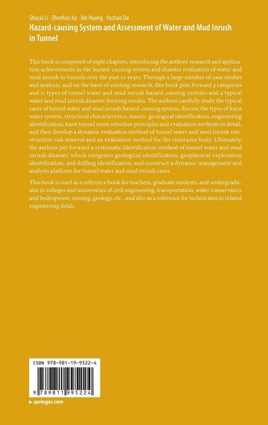 Produktbild: Hazard-causing System and Assessment of Water and Mud Inrush in Tunnel