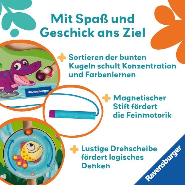 Produktbild: Play+ Magnetisches Holz-Labyrinth: Dschungel - ab 18 Monate