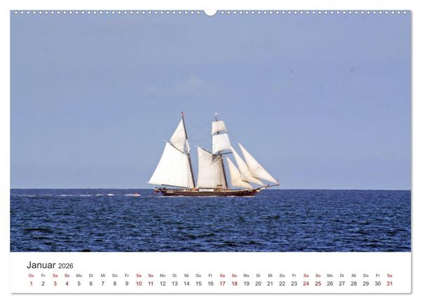 Produktbild: Segeln - Kurs aufs offene Meer. (hochwertiger Premium Wandkalender 2026 DIN A2 quer), Kunstdruck in Hochglanz