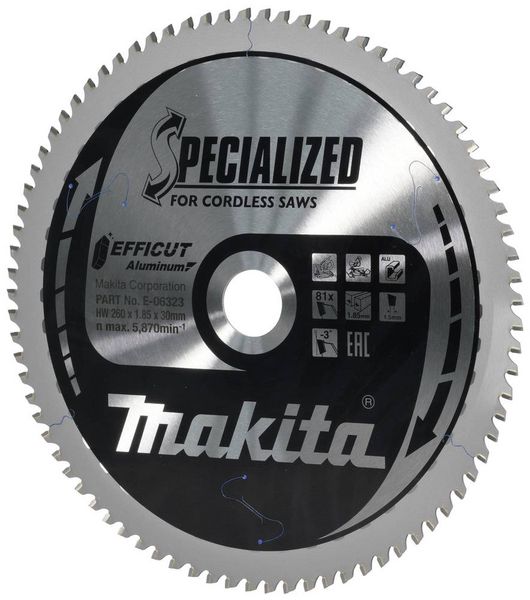 Produktbild: Makita E-06323 Kreiss&auml;geblatt 260 x 30 x 1.85mm Z&auml;hneanzahl: 81 1St.