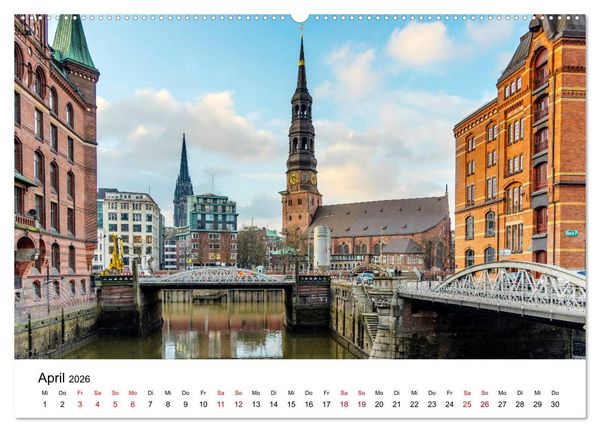 Produktbild: Die farbige Hafenstadt Hamburg (hochwertiger Premium Wandkalender 2026 DIN A2 quer), Kunstdruck in Hochglanz