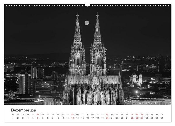 Produktbild: K&ouml;ln - monochrome Ansichten (Wandkalender 2026 DIN A2 quer), CALVENDO Monatskalender