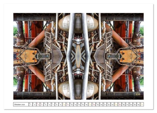 Produktbild: Faszination Spiegelung - Industrie und Technik (Wandkalender 2026 DIN A2 quer), CALVENDO Monatskalender