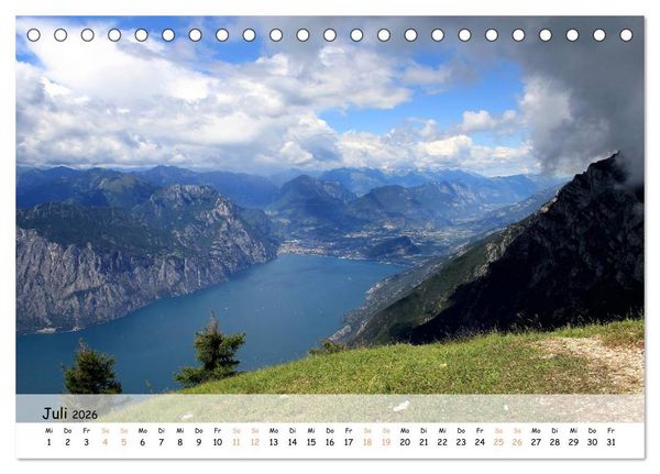Produktbild: N&ouml;rdlicher Gardasee - Die Regionen um Limone und Malcesine (Tischkalender 2026 DIN A5 quer), CALVENDO Monatskalender