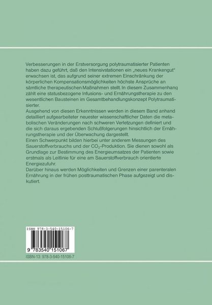 Produktbild: Infusions- und Ern&auml;hrungstherapie des Polytraumatisierten