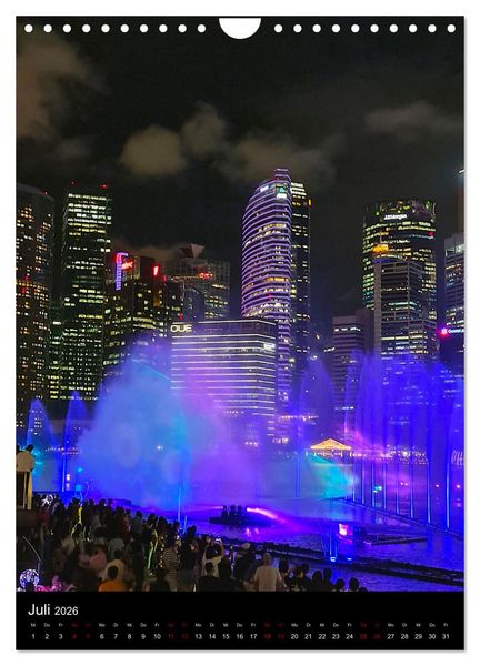 Produktbild: Singapur - Faszinierende Lichterwelt Marina Bay (Wandkalender 2026 DIN A4 hoch), CALVENDO Monatskalender