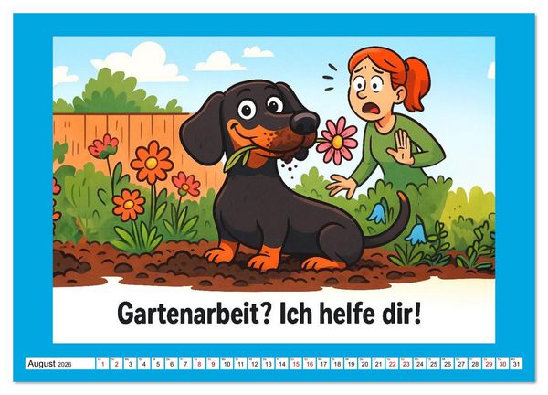 Produktbild: Fehlerfrei. Dackel eben. (Wandkalender 2026 DIN A3 quer), CALVENDO Monatskalender