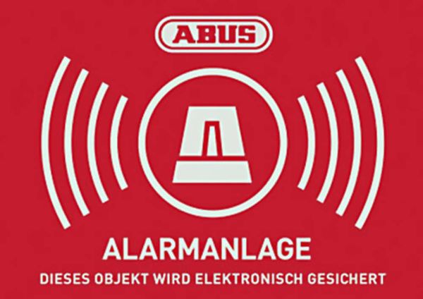 ABUS AU1423 Warnaufkleber Alarmanlage Sprachen Deutsch (B x H) 74mm x 52.5mm