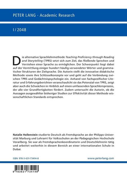 Produktbild: Die alternative Sprachlehrmethode TPRS (Teaching Proficiency through Reading and Storytelling)