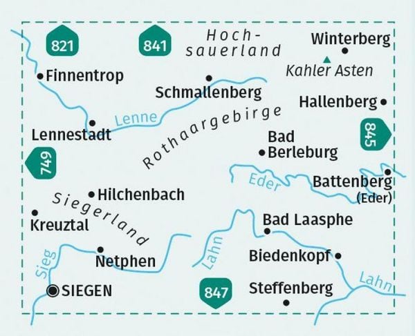 Produktbild: KOMPASS Wanderkarte 842 Sauerland S&uuml;d, Hochsauerland, Rothaargebirge, Siegerland 1:50.000