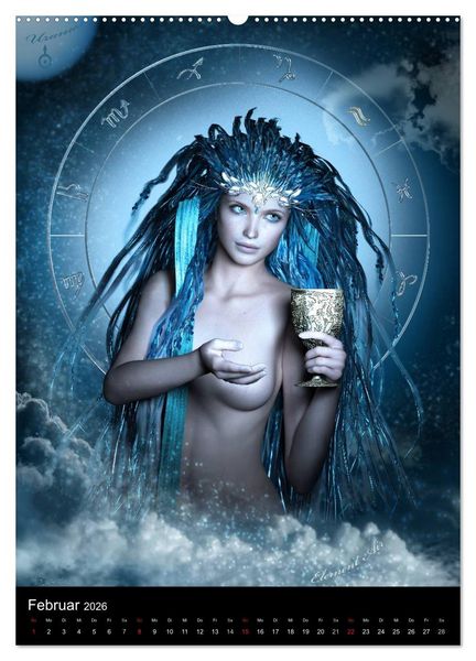 Produktbild: Unter Sternen geboren - Fantasy Tierkreis im Zeichen der Frau (Wandkalender 2026 DIN A2 hoch), CALVENDO Monatskalender