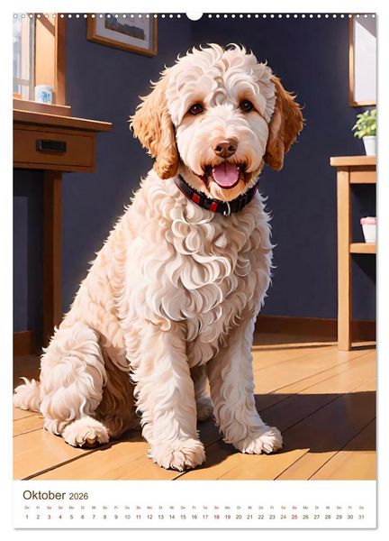 Produktbild: Der Labradoodle (Wandkalender 2026 DIN A2 hoch), CALVENDO Monatskalender