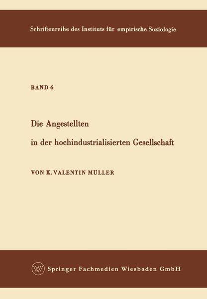 Produktbild: Die Angestellten in der hochindustrialisierten Gesellschaft