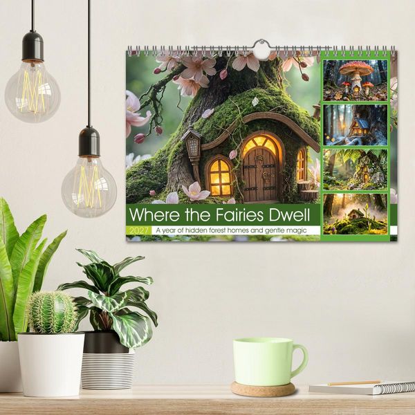 Produktbild: Where the Fairies Dwell - A year of hidden forest homes and gentle magic (Wall Calendar 2027 DIN A4 landscape), CALVENDO 12 Month Wall Calendar